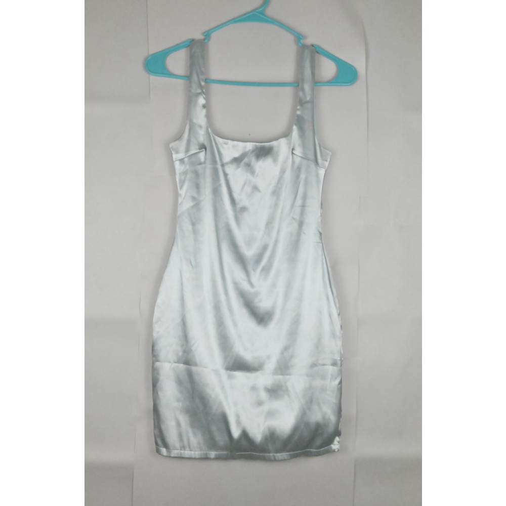 Women's DNA Light Blue Satin Mini Dress Small